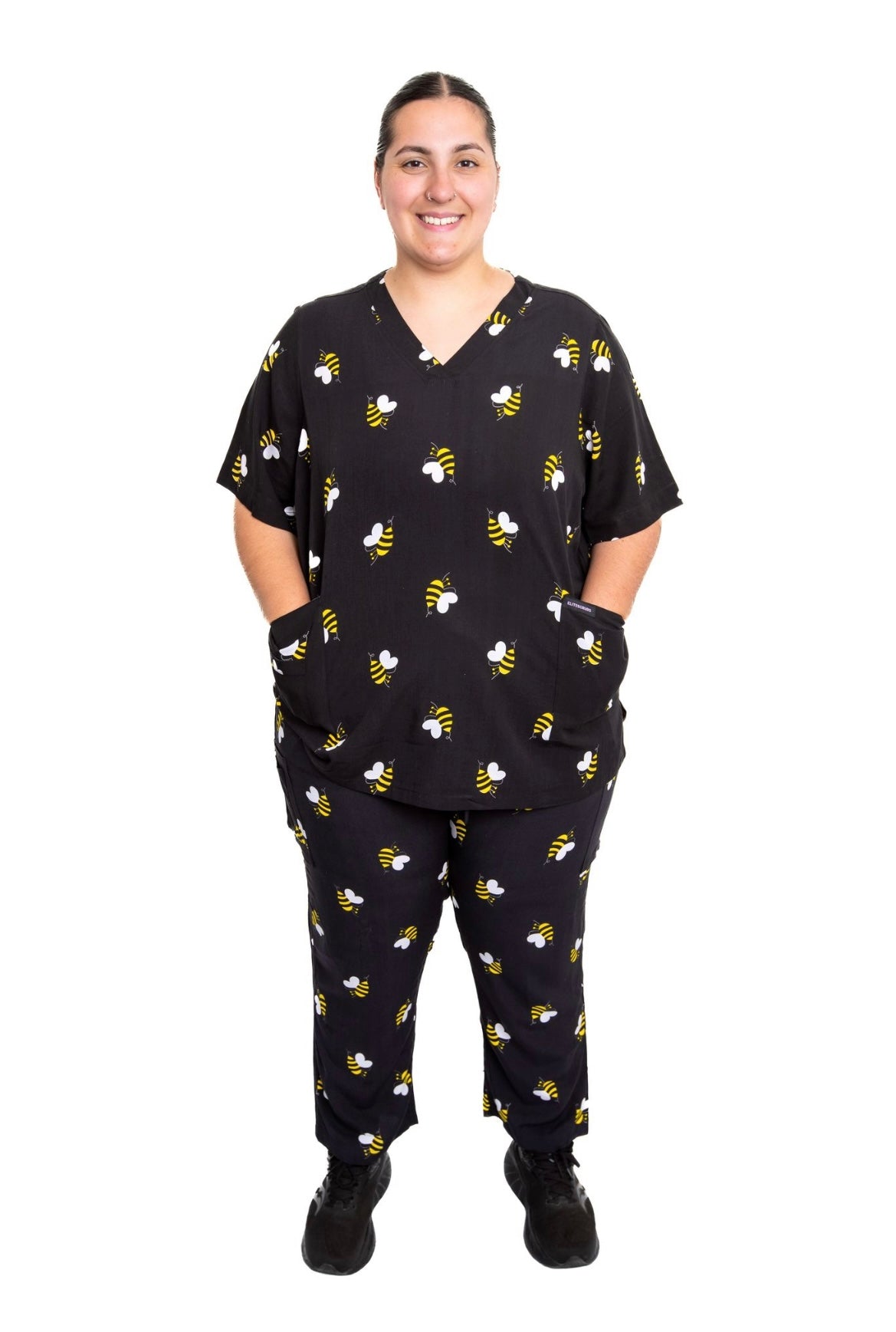 Elitescrubs Unisex Top Bee Print